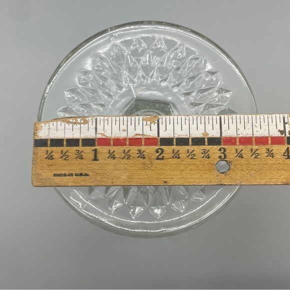 Vintage Indiana Glass Diamond Point Clear 1960’s Vase 8" footed vase - Picture 13 of 13